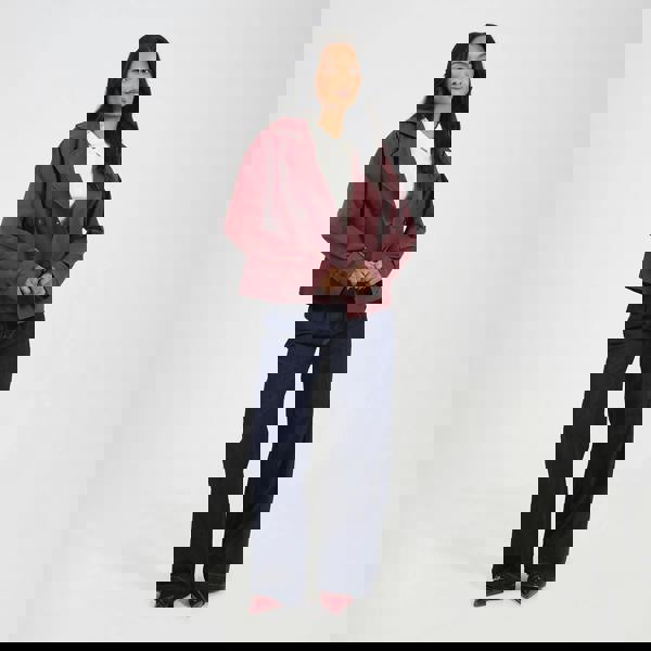 Brave Soul Burgundy Double Breasted Short Trench Coat - Burgundy Image 3