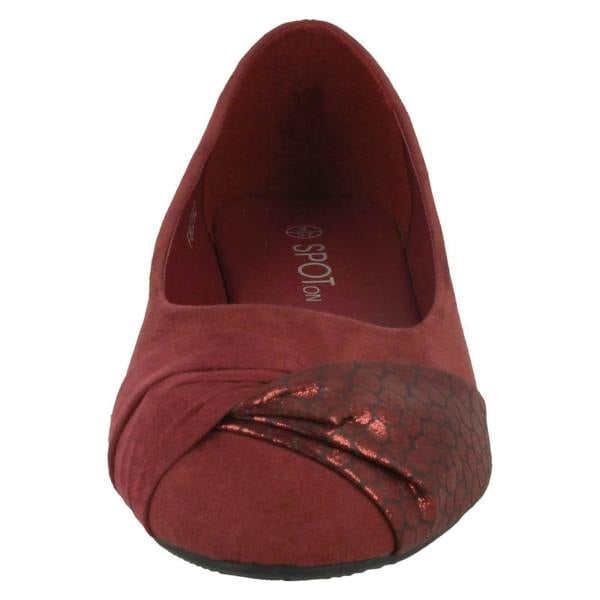 Spot On Ladies Spot On Twist Vamp Ballerinas