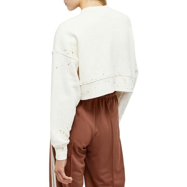 Palm Angels Pxp Painted Cropped Crewneck Butter L