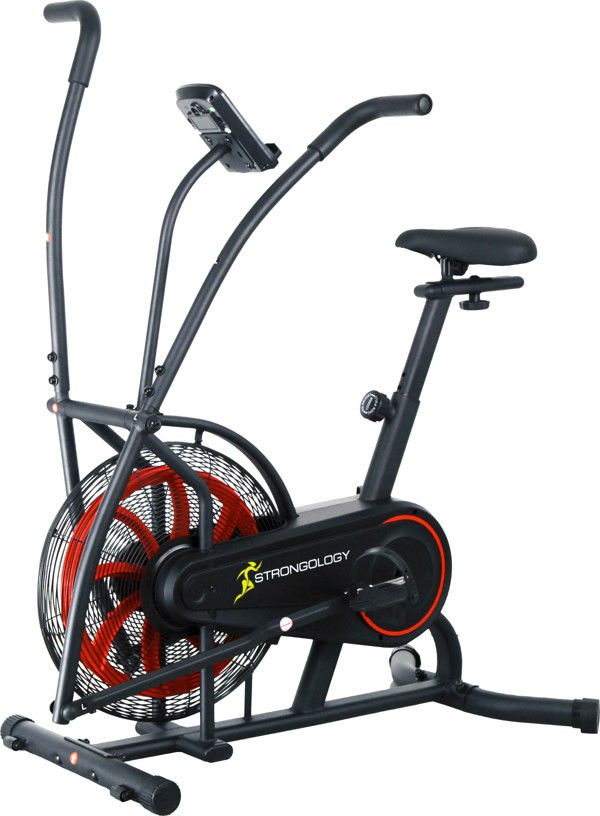 Strongology SCORPION Assault Bike – Compact Home Fitness Stationary Bike for Full Body Workouts with Smooth Fan Resistance and LCD Display