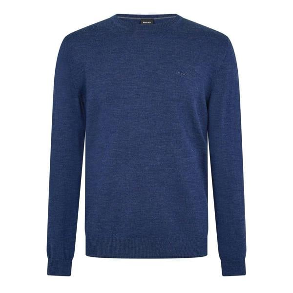 Boss Mens Crew Neck Regular Long-Sleeved Sweatshirt - Medium Blue - 