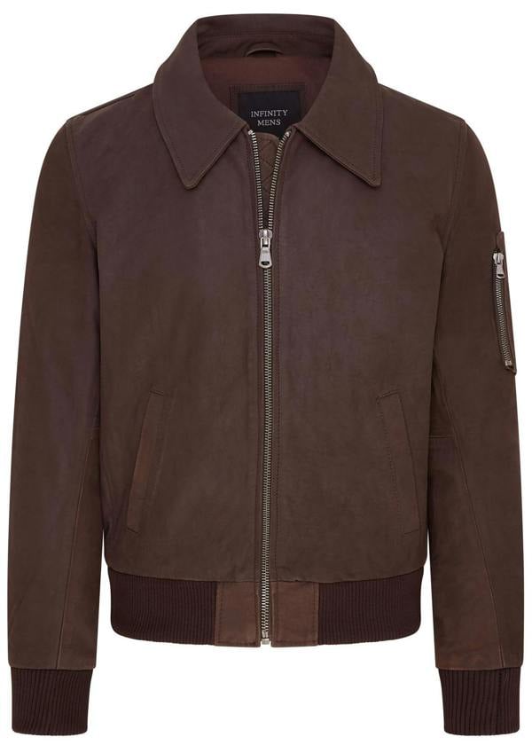 Infinity Leather Mens A2 Cowhide Leather Bomber Jacket-Eura