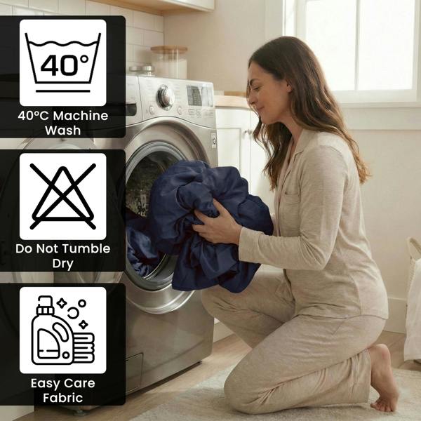 Smart Living 40cm Deep T300 Fitted Sheet Or Pillowcase - Navy
