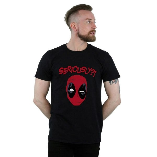 Deadpool Mens Seriously Cotton T-Shirt - Black