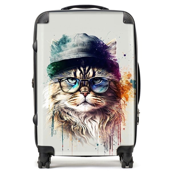 Warren Reed Siberian Cat Face Splashart Suitcase