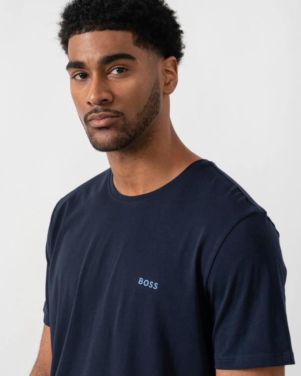 BOSS Orange Mix&Match Mens Stretch-Cotton Loungewear T-Shirt with Embroidered Logo - Dark Blue 404