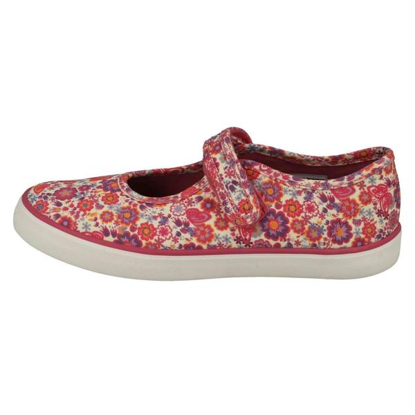 Start-rite Girls Startrite Floral Detailed Mary Jane Canvas Shoes Busy Lizzy