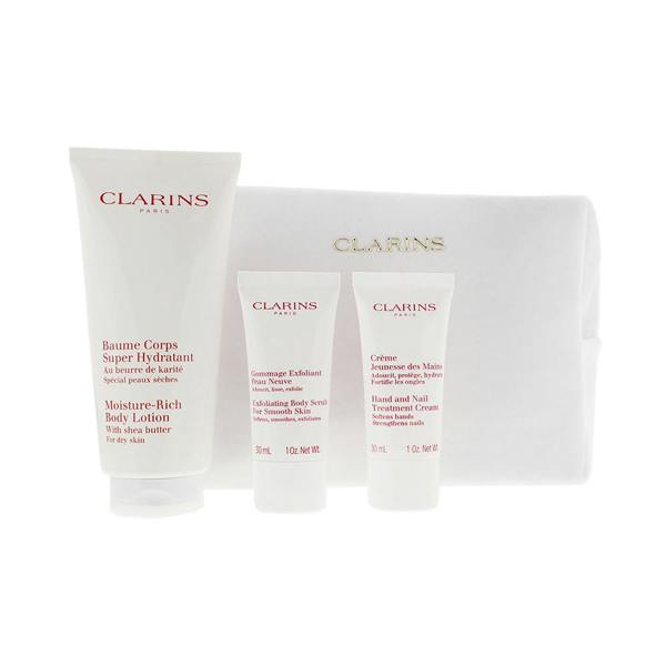 Clarins 3 Piece Gift Set: Body Lotion 200ml - Body Scrub 30ml - Hand & Nail Cream 30ml