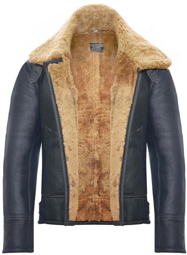 Infinity Leather Mens B3 WW2 Leather Sheepskin Aviator Flying Jacket-Charleston