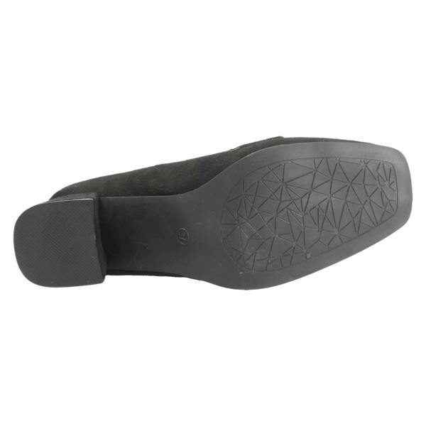 Spot On Ladies Spot On Buckle Detailed Slip On Mid Heel Court Shoe F90154