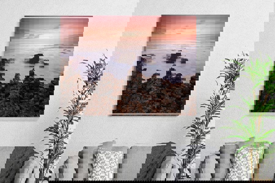 Ocean View sunset art print for interior design