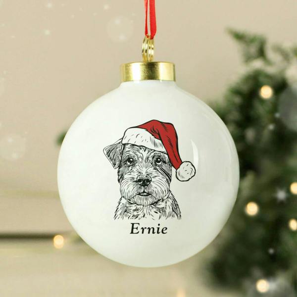 Personalised Dog Breed Christmas Bauble - close-up detail