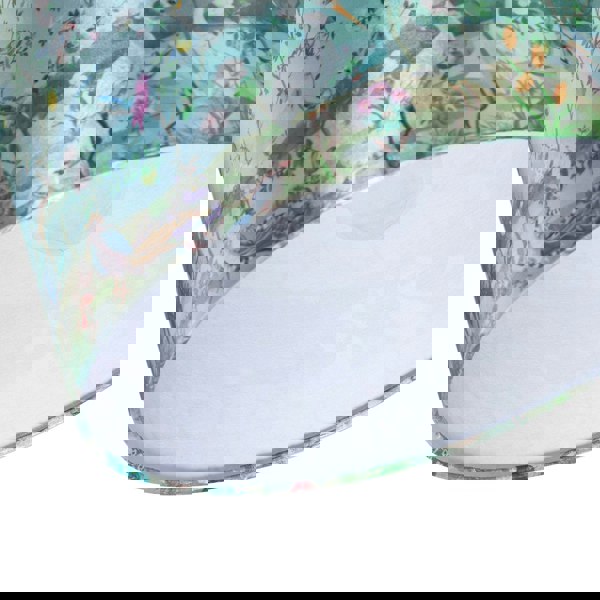 Mountains and Forests Lamp Shade with Floral and Bird Illustrations Image 3