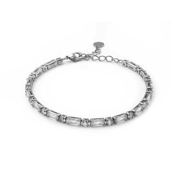 Say It With Two Stone Tennis Bracelet - Silver