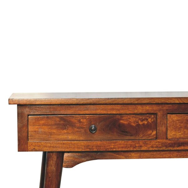 Wyld Haus Kealakekua Chestnut Mango Wood Hallway 2 Drawer Console Table