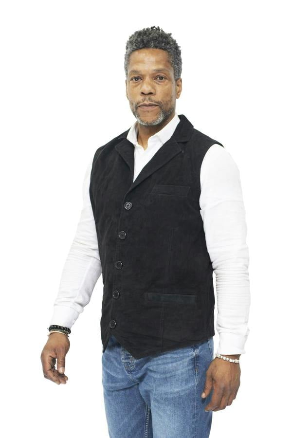 Infinity Leather Mens Classic Smooth Goat Suede Leather Waistcoat-Exeter