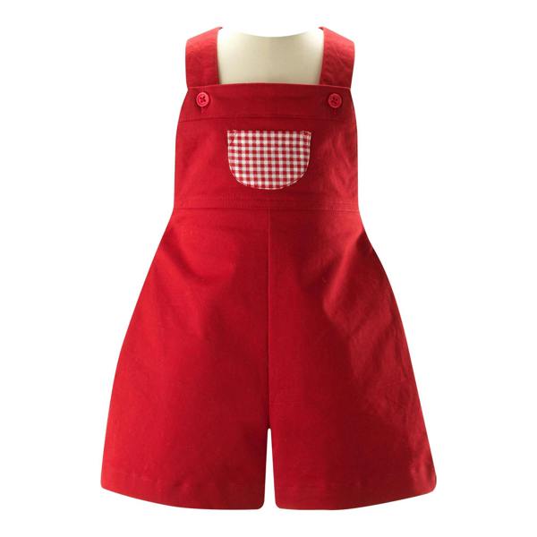 Rachel Riley Red Gingham Shirt & Dungaree Set