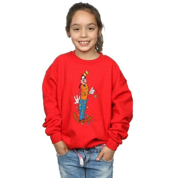 Disney Girls Goofy Christmas Lights Sweatshirt - Red