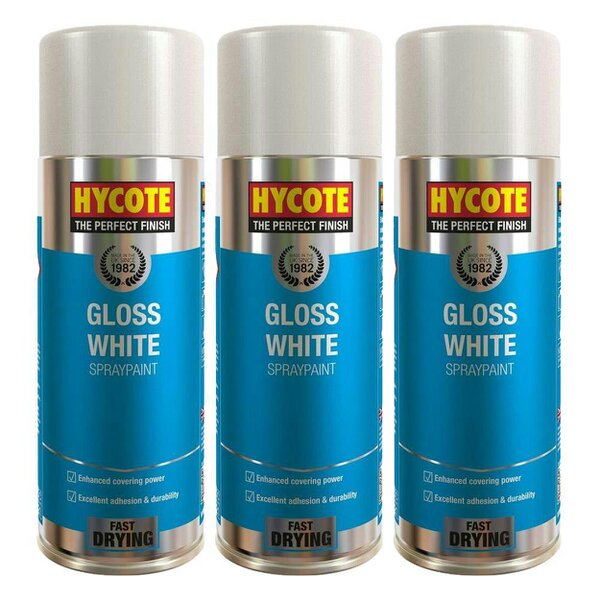 Hycote 3X Hycote Gloss White Spray Paint 400ml