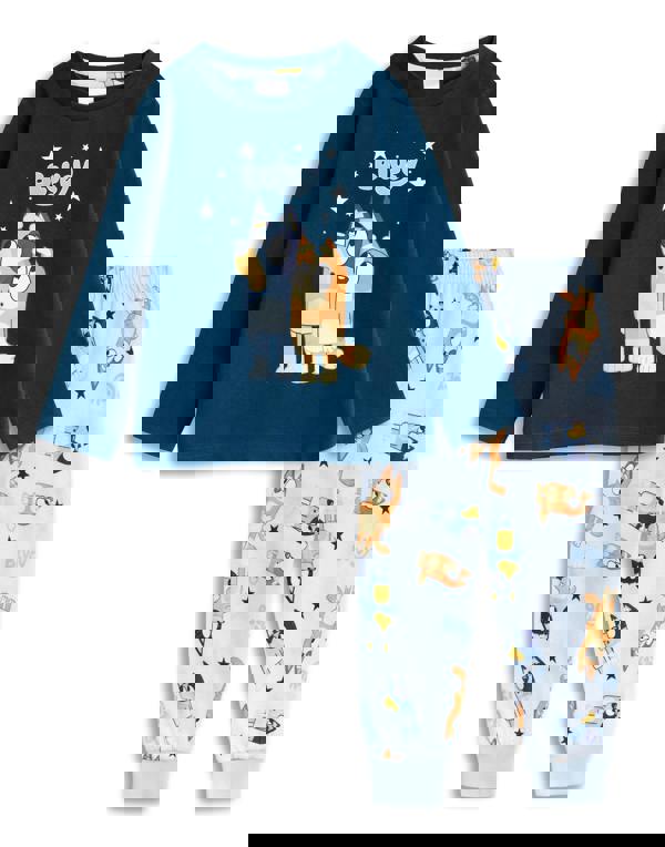 Bluey Unisex Kids Blue Family Long Sleeve Long Leg Pyjama Set