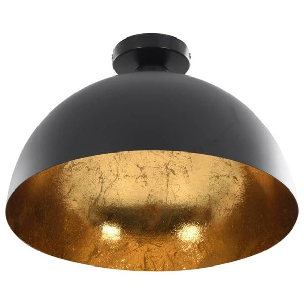 Berkfield Ceiling Lamps 2 pcs Black and Gold Semi-spherical E27