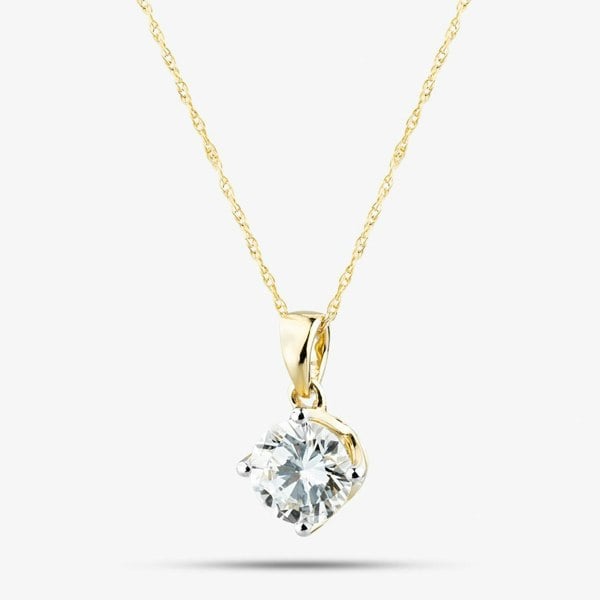 T. H. Baker 9ct Yellow Gold 1.00ct Lab Grown Diamond Solitaire Pendant Necklace LGP3119-100AN (YG)