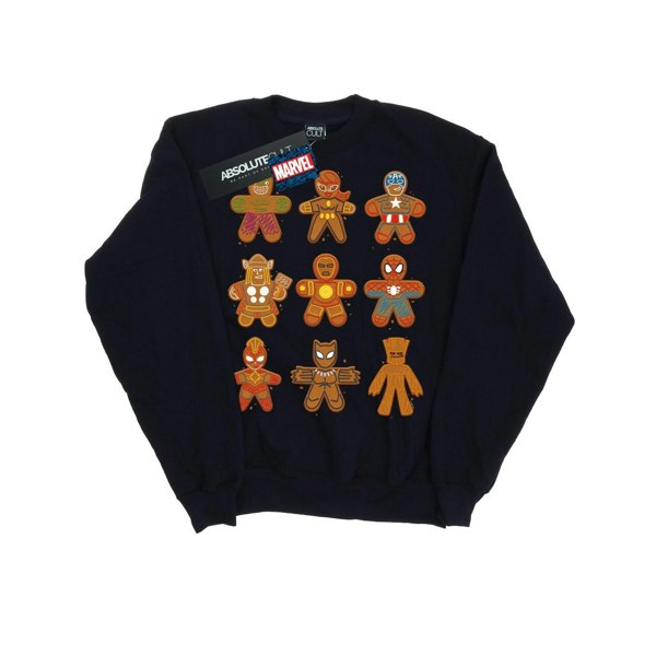 Marvel Boys Avengers Christmas Gingerbread Sweatshirt - Navy Blue