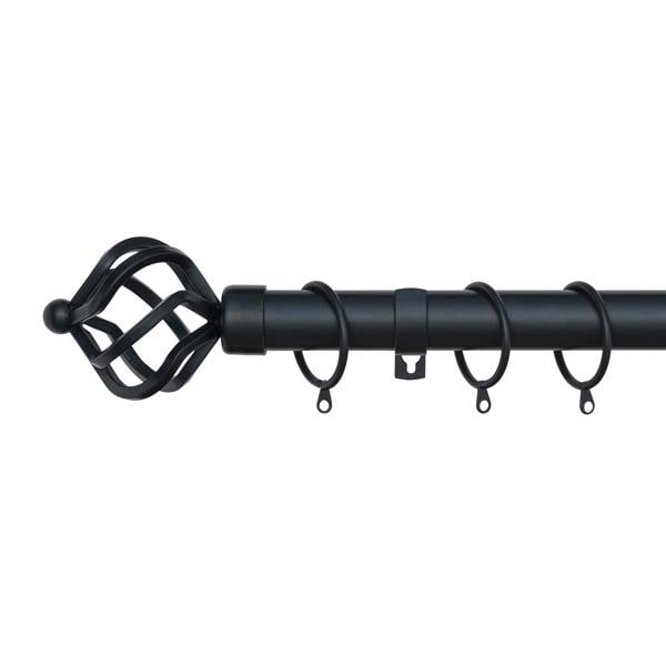 A.Unique Home Twisted Metal Extendable Curtain Pole with Rings and Fittings, In a Variety of Colours and Sizes (25/28mm)