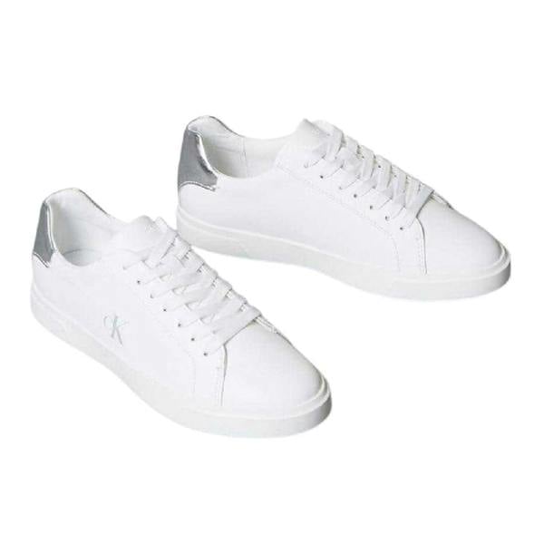 Calvin Klein Womens/Ladies Brooke Leather Court Trainers - White - 
