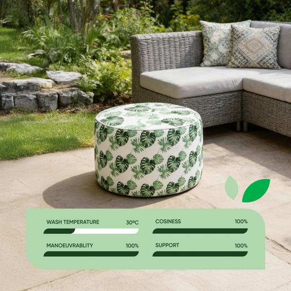 Gardenwize Outdoor Pouf Ottoman – Bali Inflatable Footstool