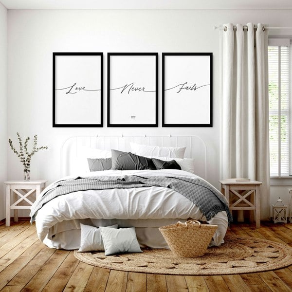 Love word art for walls | set of 3 Bedroom wall art prints