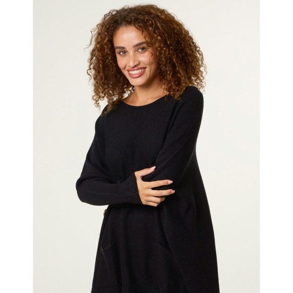Blue Vanilla Boxy Jumper With Buttons