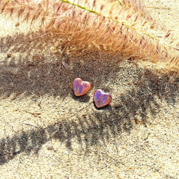 Heart pearl earrings by LENAE London. Demi-fine luxury studs.