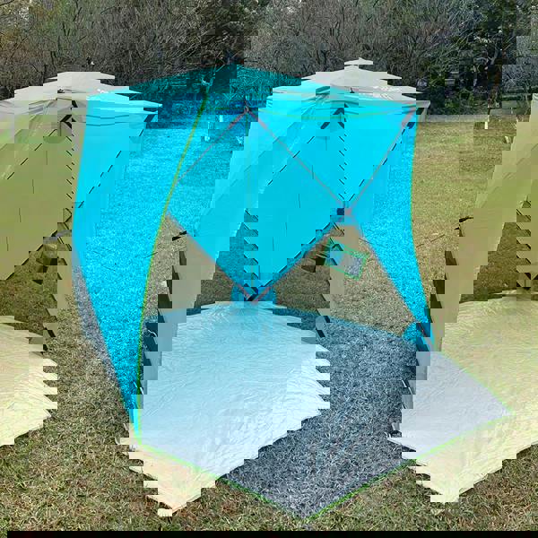 Gr8 Garden Blue Pop Up Family Beach Tent Sun Shade Camping Shelter 3-4 Person UPF50+ UV