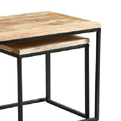 Wyld Haus Set of 3 Toivakka Industrial Reclaimed Wood Nesting Coffee Tables