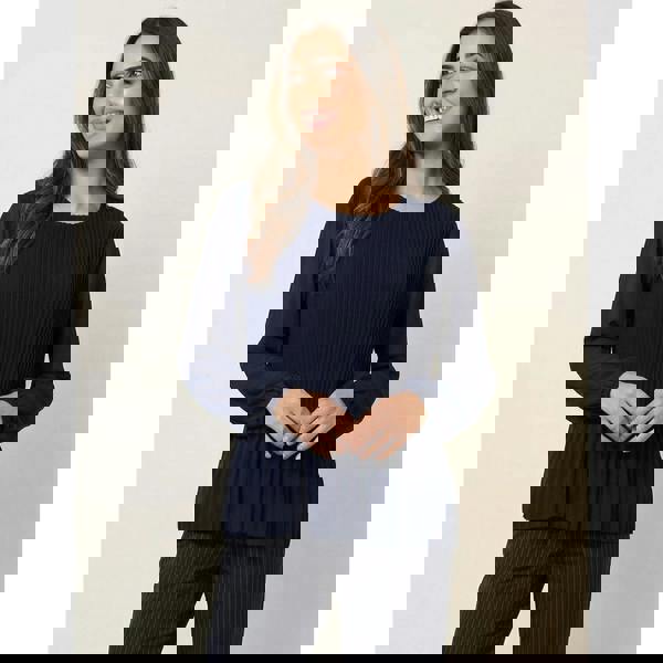 Blue Vanilla Long Sleeve Pleated Top