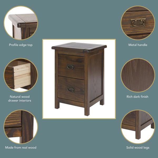 Core Products Boston 2 Drawer Petite Bedside Cabinet