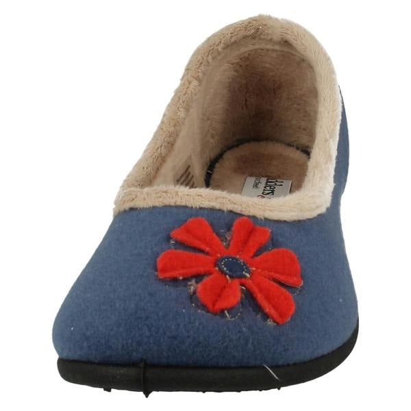 Padders Ladies Padders Wide Fitting Ballerina Slippers Happy