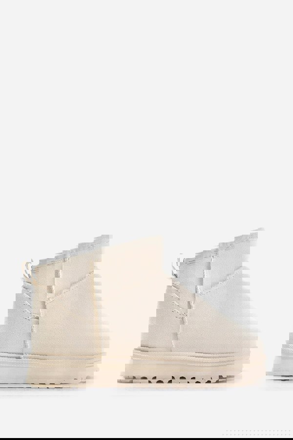 Where's That From Maple Faux Fur Lining Ankle Boots in Cream Suede