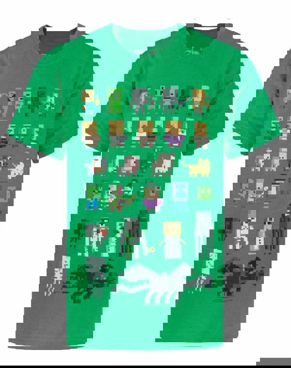 Minecraft Boys Green Sprites Short Sleeved T-Shirt