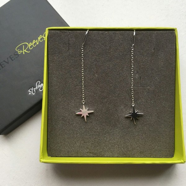 Follow That Star Sterling Silver Falling Earrings - Reeves & Reeves