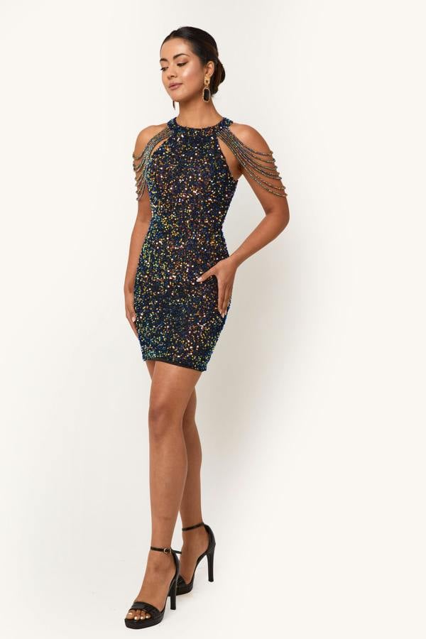 LuvForever Aurora - Multicoloured Sequin Mini Dress