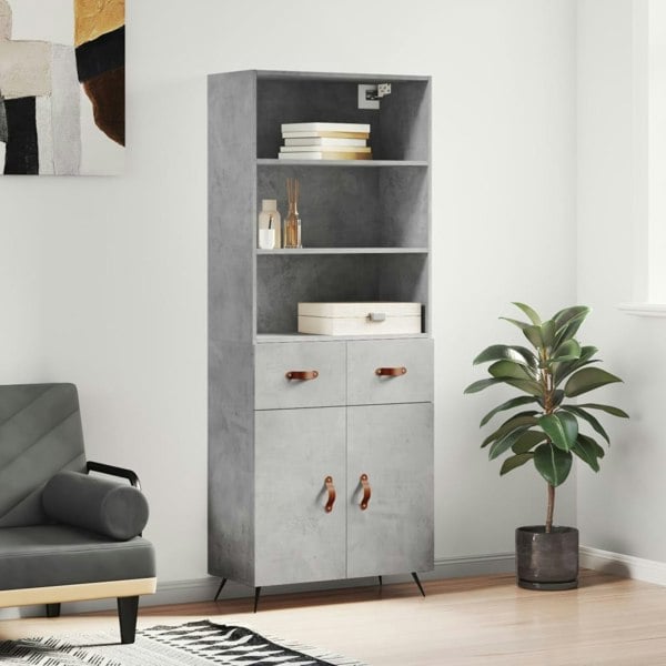Berkfield Highboard Concrete Grey 69.5x34x180 cm Engineered Wood