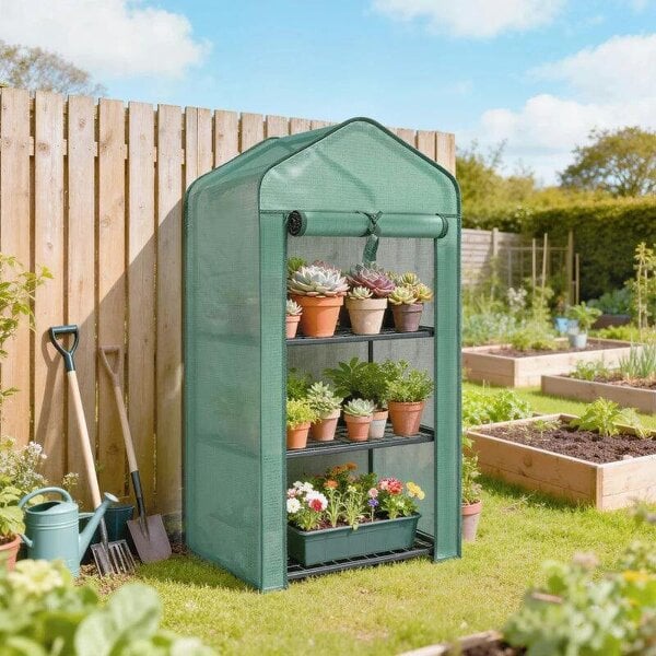Bobobiy Three-Tier Mini Greenhouse - Green
