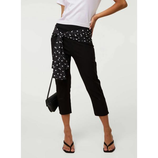 Pink Vanilla Mesh Polka Dot Tie Capri Trousers