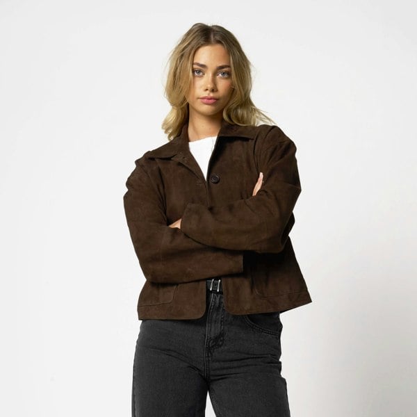 Barneys Originals Women's Brown Suede Jacket