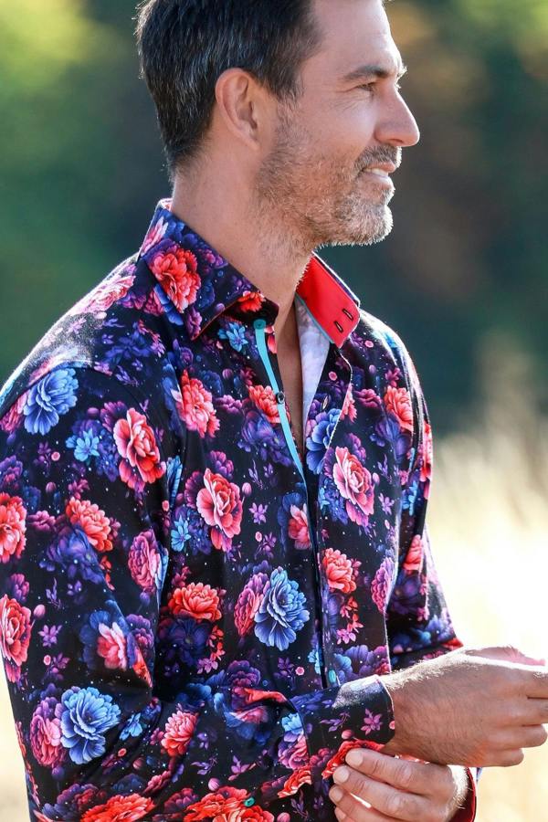 COSMIC BLOOM PRINT SHIRT - Claudio Lugli Shirts