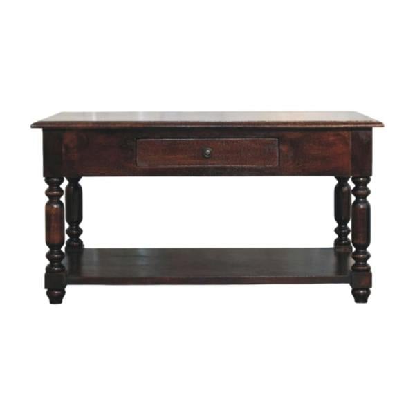 Artisan Furniture Solid Wood Turned Legs Cherry Console Table