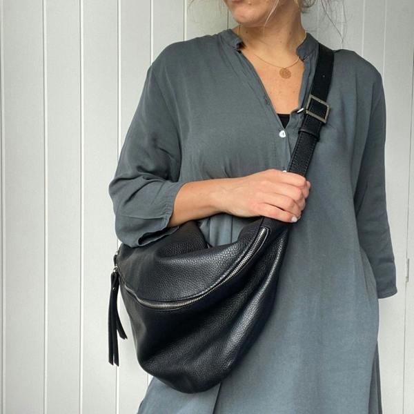 black leather cross body bag