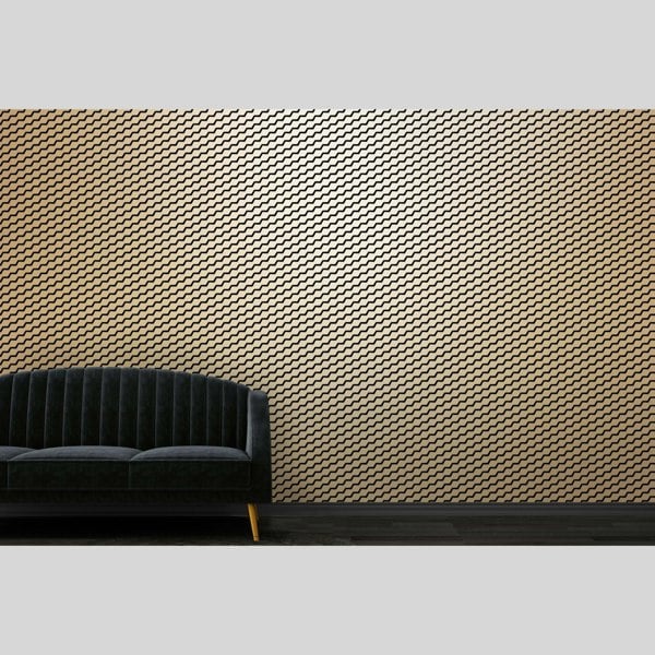 Erica Wakerly BUZZ Black and Gold Lustre Flock Wallpaper